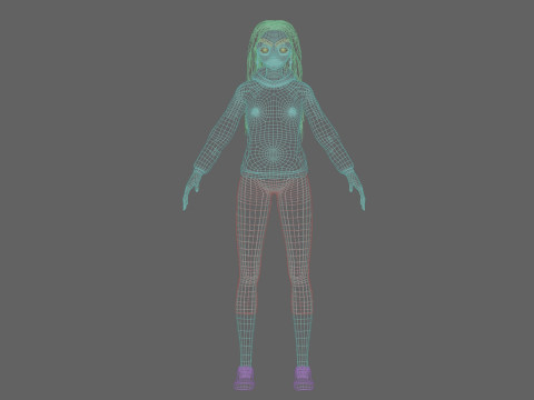 Anime classic girl V35712 Modèle 3D