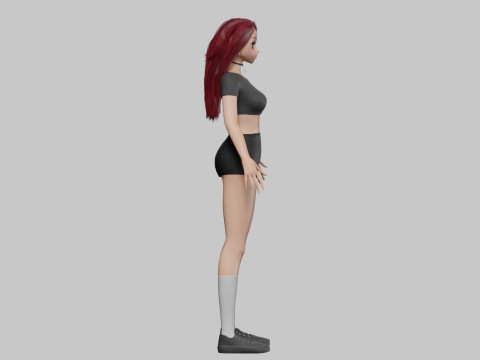 Anime cool girl V33333 Modèle 3D