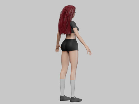 Anime cool girl V33333 Modèle 3D