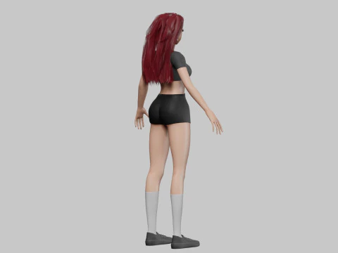 Anime cool girl V33333 3D Model