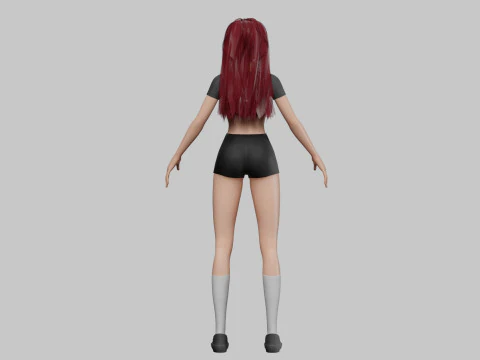 Anime cool girl V33333 3D Model