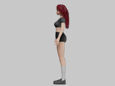 Anime cool girl V33333 3D Model