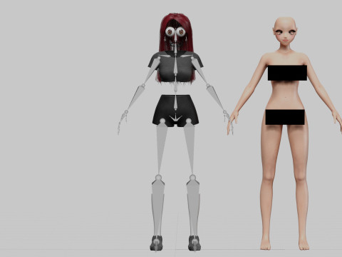 Anime cool girl V33333 Modèle 3D