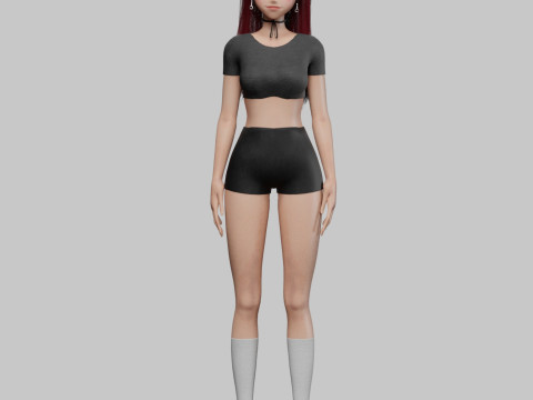 Anime cool girl V33333 Modèle 3D