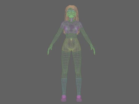 Anime cool girl V33333 3D Model