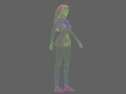 Anime cool girl V33333 Modèle 3D