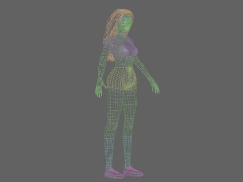 Anime cool girl V33333 3D Model