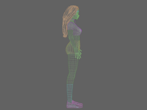 Anime cool girl V33333 Modèle 3D