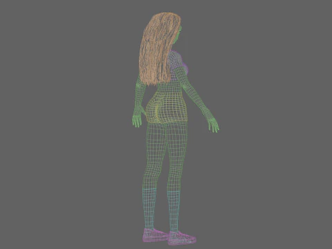 Anime cool girl V33333 3D Model