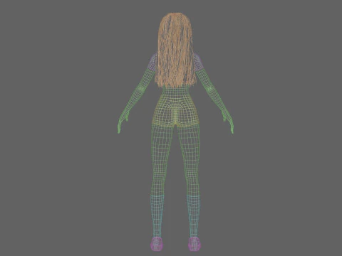 Anime cool girl V33333 3D Model