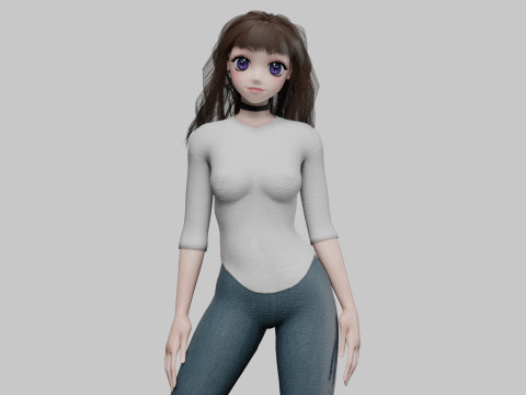 Anime cute girl V32239 Modèle 3D