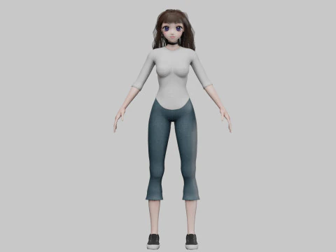 Anime cute girl V32239 3D Model