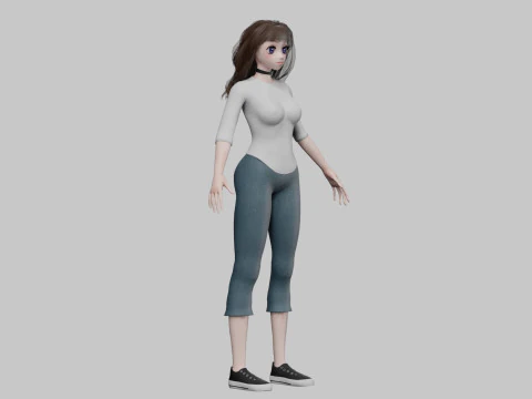 Anime cute girl V32239 3D Model