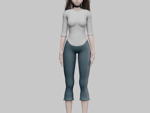 Anime cute girl V32239 3D Model