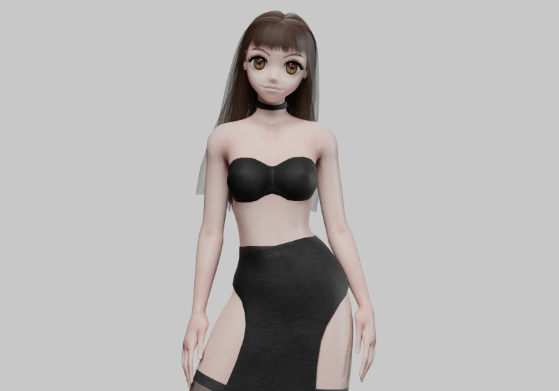 Anime Standard girl V28574 Modèle 3D .c4d .max .obj .3ds .fbx .stl .blend 