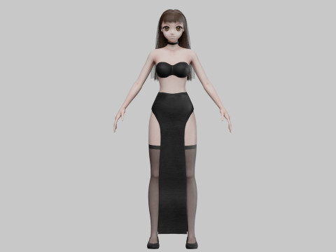 Anime Standard girl V28574 Modèle 3D
