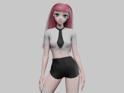 Anime stylized girl V29015 3D मॉडल