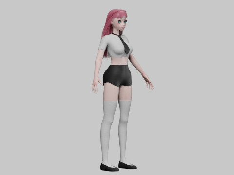 Anime stylized girl V29015 3D Model