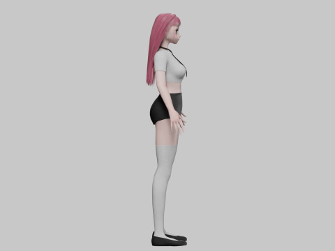 Anime stylized girl V29015 3D Model