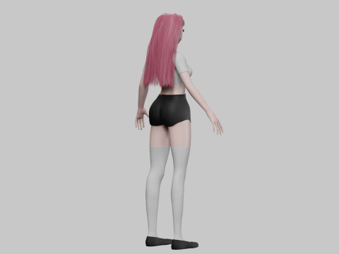 Anime stylized girl V29015 3D Model