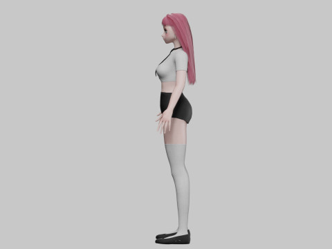 Anime stylized girl V29015 3D Model