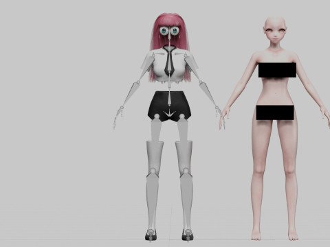 Anime stylized girl V29015 3D Model