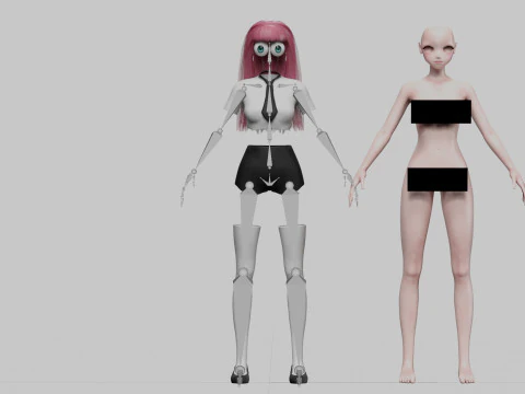 Anime stylized girl V29015 3D Model