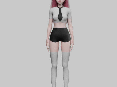 Anime stylized girl V29015 3D Model
