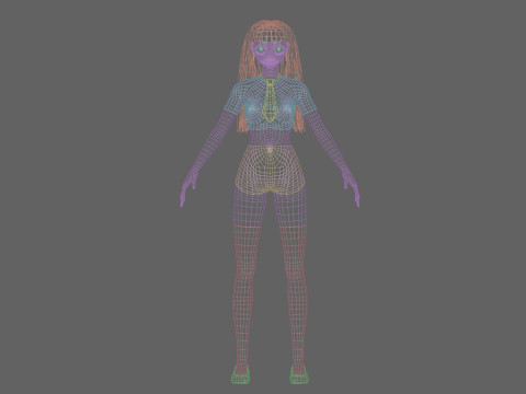 Anime stylized girl V29015 3D Model