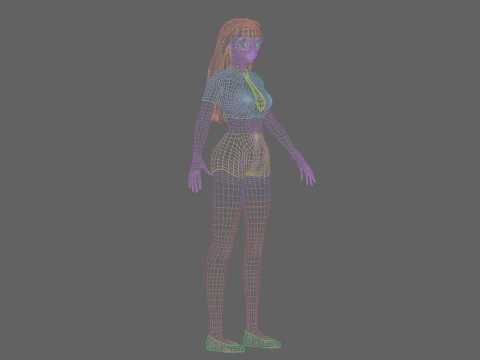 Anime stylized girl V29015 3D Model