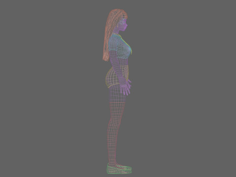Anime stylized girl V29015 3D Model