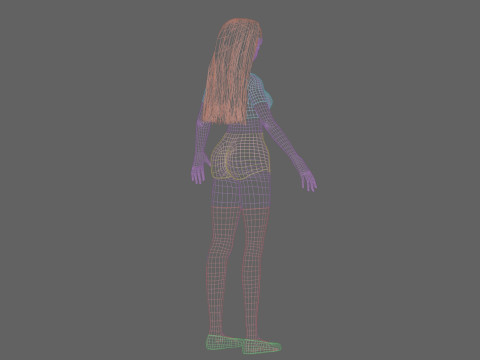 Anime stylized girl V29015 3D Model