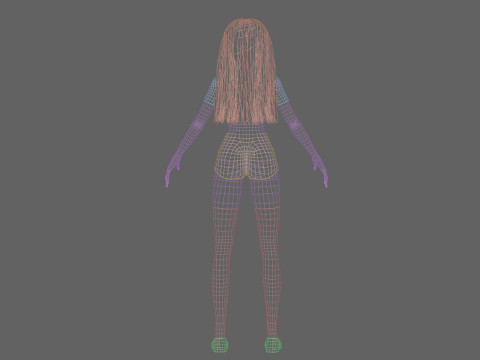Anime stylized girl V29015 3D Model