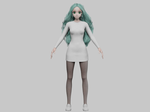 Anime teen girl V42457 3D-Modell