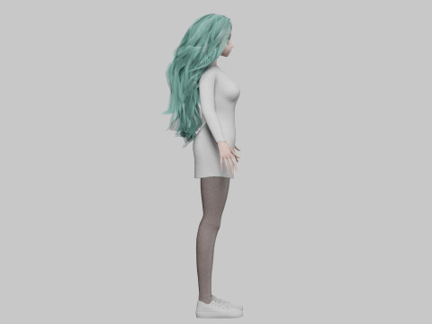 Anime teen girl V42457 3D-Modell
