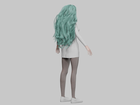 Anime teen girl V42457 3D-Modell