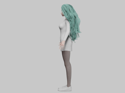 Anime teen girl V42457 3D-Modell