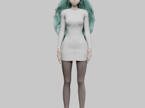 Anime teen girl V42457 3D-Modell