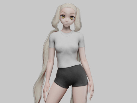 Anime Young girl V26677 3D मॉडल