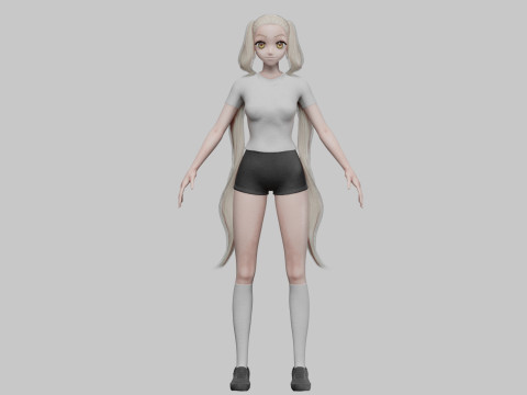 Anime Young girl V26677 3D मॉडल