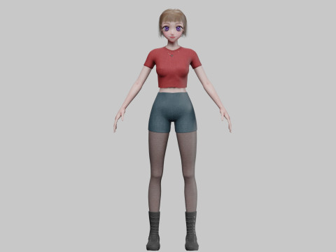 Basic anime girl V32633 3D Модель