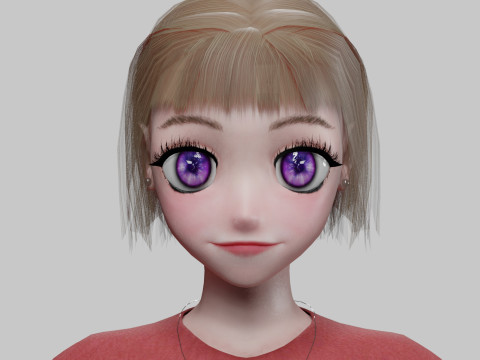 Basic anime girl V32633 3D Модель