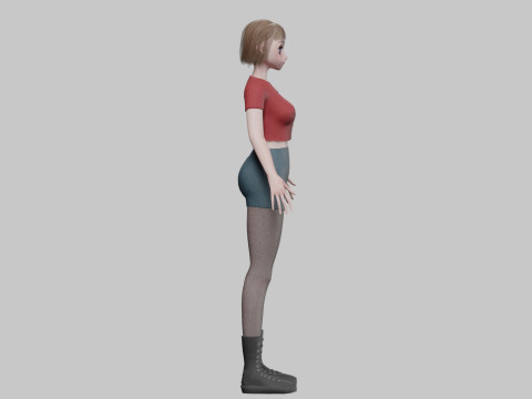 Basic anime girl V32633 3D Модель