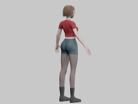 Basic anime girl V32633 3D Модель