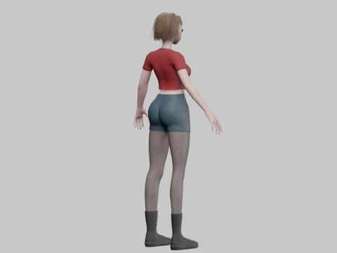 Basic anime girl V32633 3D Model