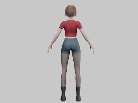 Basic anime girl V32633 3D Модель