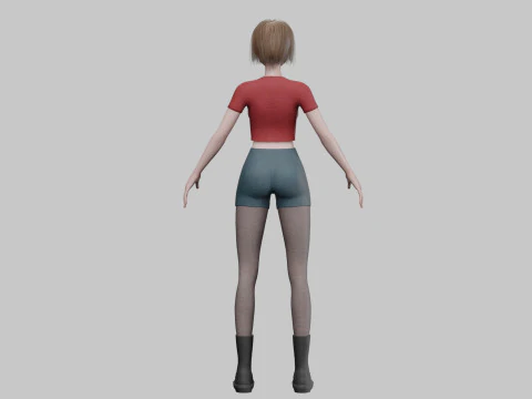 Basic anime girl V32633 3D Model