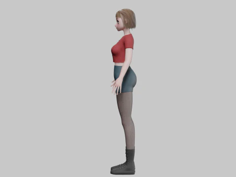 Basic anime girl V32633 3D Model