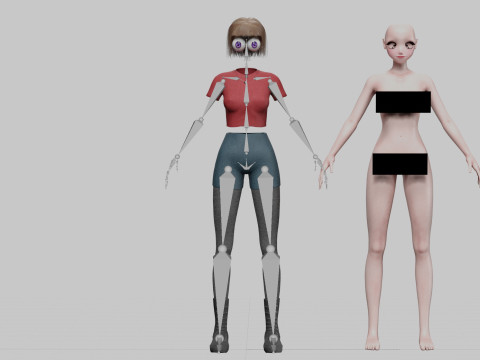 Basic anime girl V32633 3D Модель