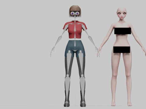 Basic anime girl V32633 3D Model